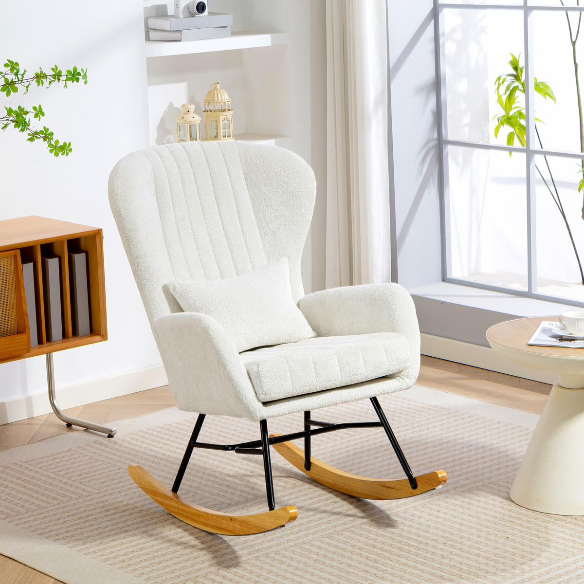 SCHAUKELSTUHL DE-17412 Weiß - Weiß, Metall (67/104/88cm) - ComfortXL