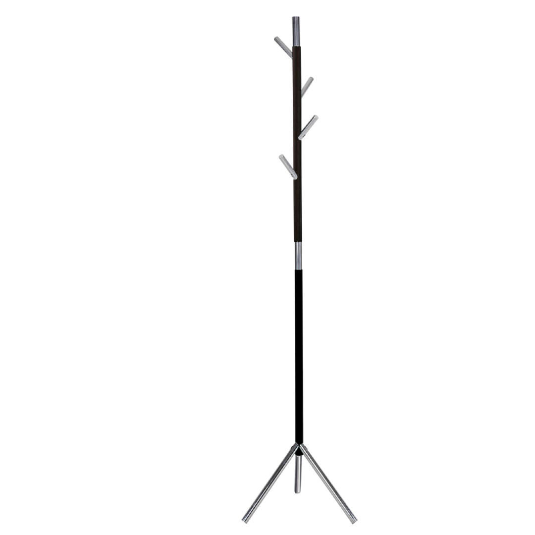 GARDEROBE Mit 4 Aluminiumhaken Höhe 180 cm Schwarz & Haken Verchromt - Schwarz, Metall (48/180/48cm) - PROREGAL