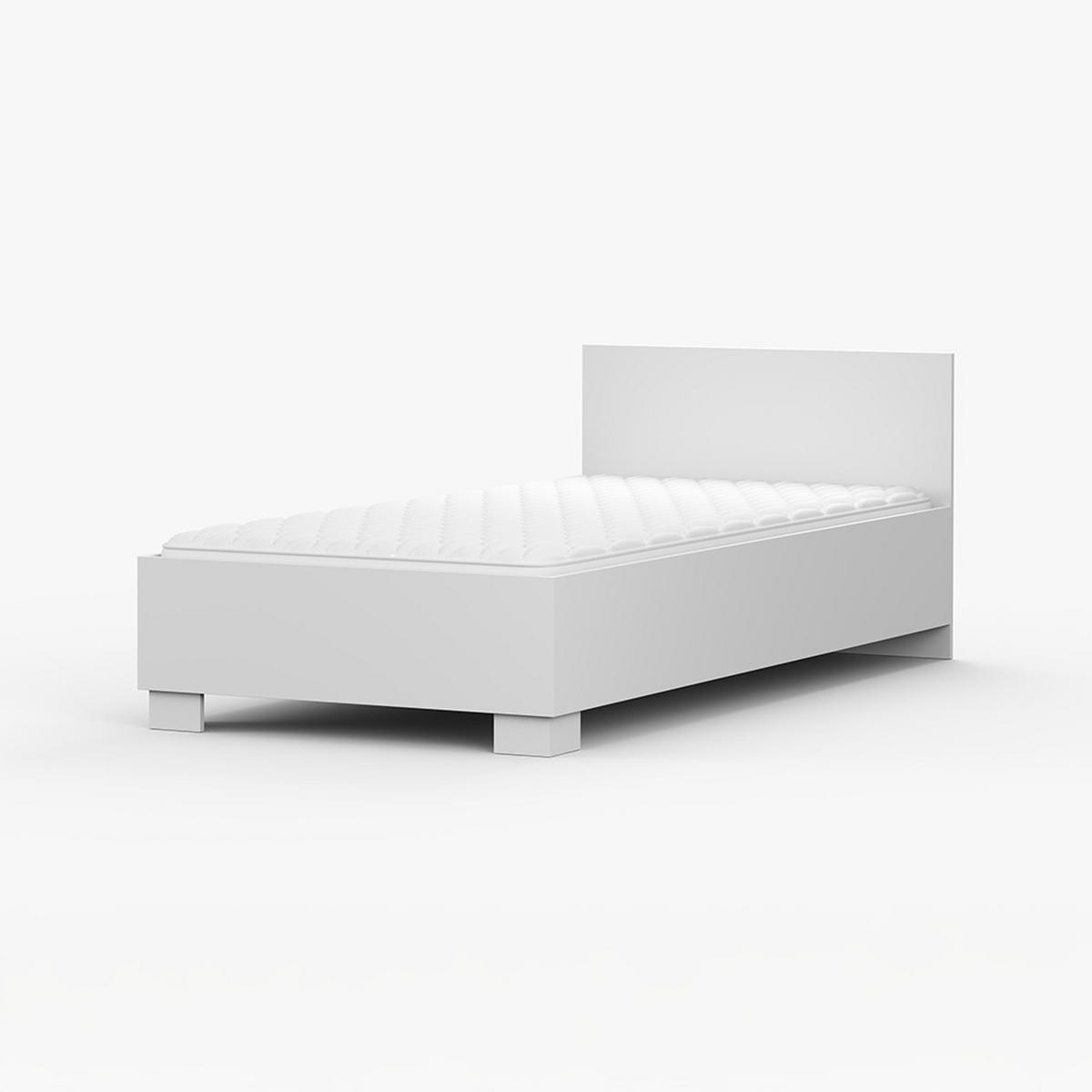 BETT 90×200 JONAS I 36 Weiß/Weiß - Weiß, Holzwerkstoff - imoebel24