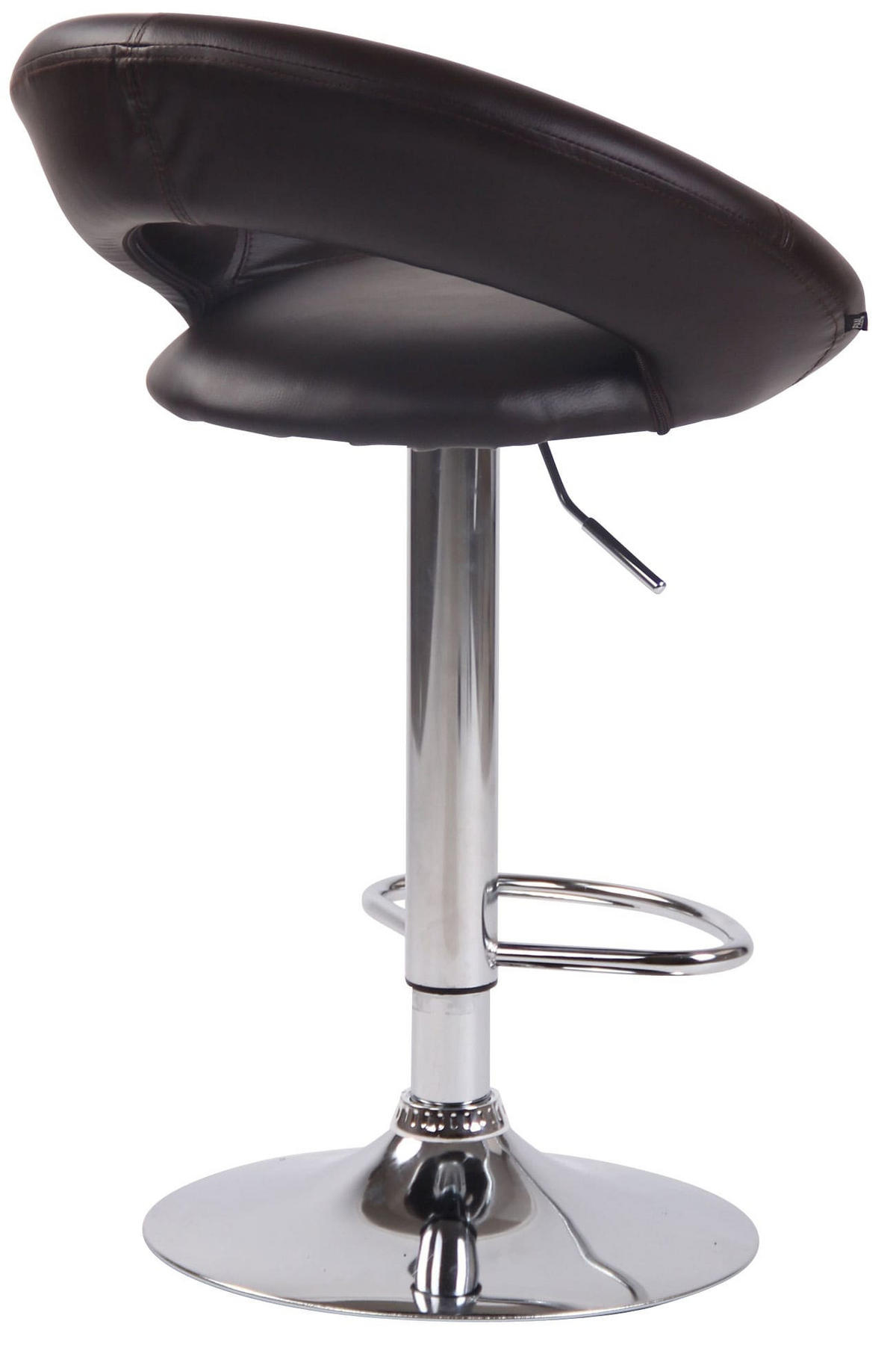 BARHOCKER 2er Set Mekim Kunstleder Braun Silber - Braun, Leder/Metall (53/80/47cm) - DELUKE