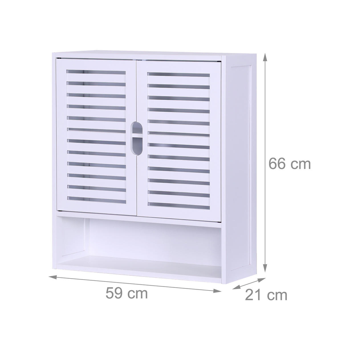 HÄNGESCHRANK - Weiß, Holz/Holzwerkstoff (59/66/21cm) - Relaxdays