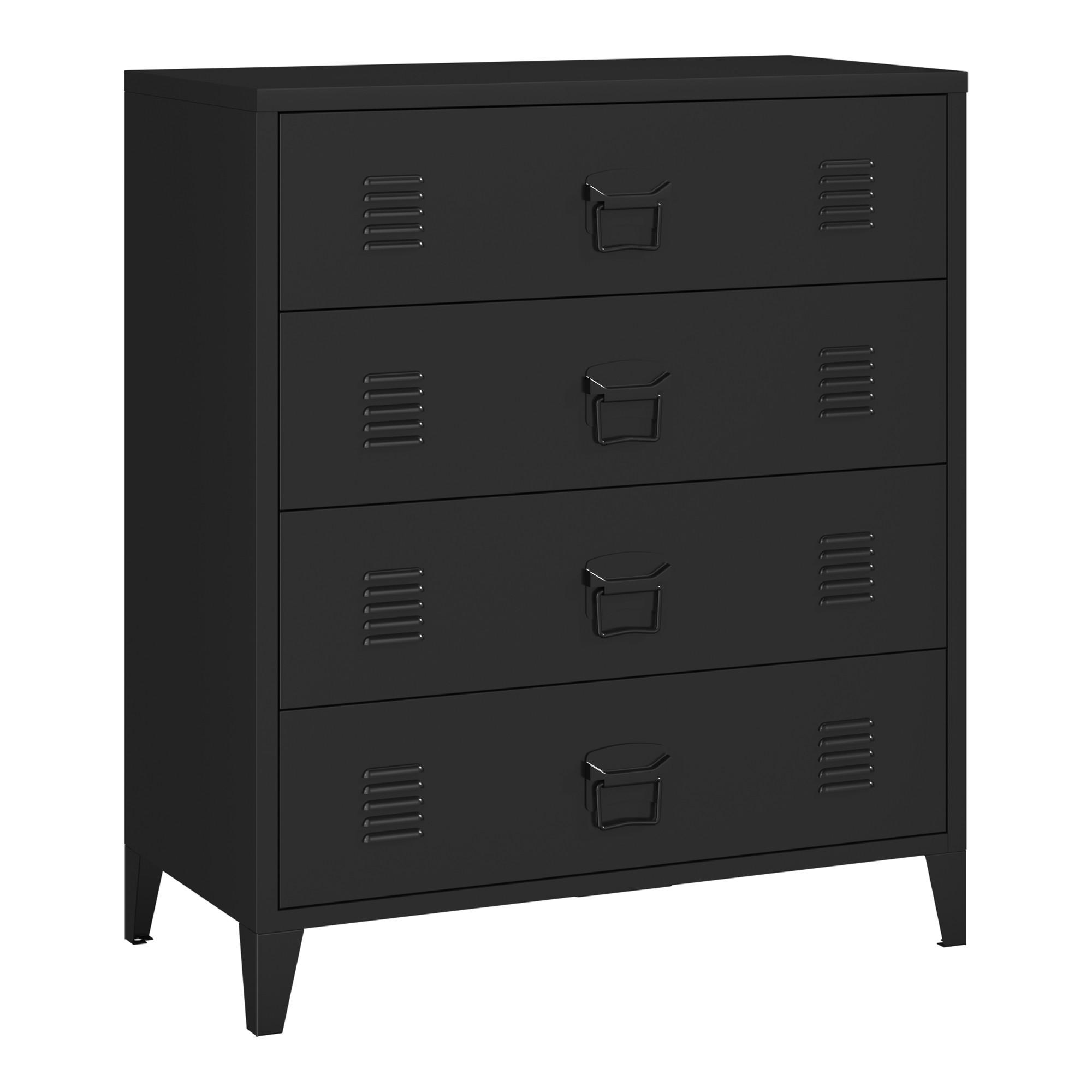 METALLSCHRANK Hämeenlinna - Schwarz, Metall (80/92/40cm) - [en.casa]