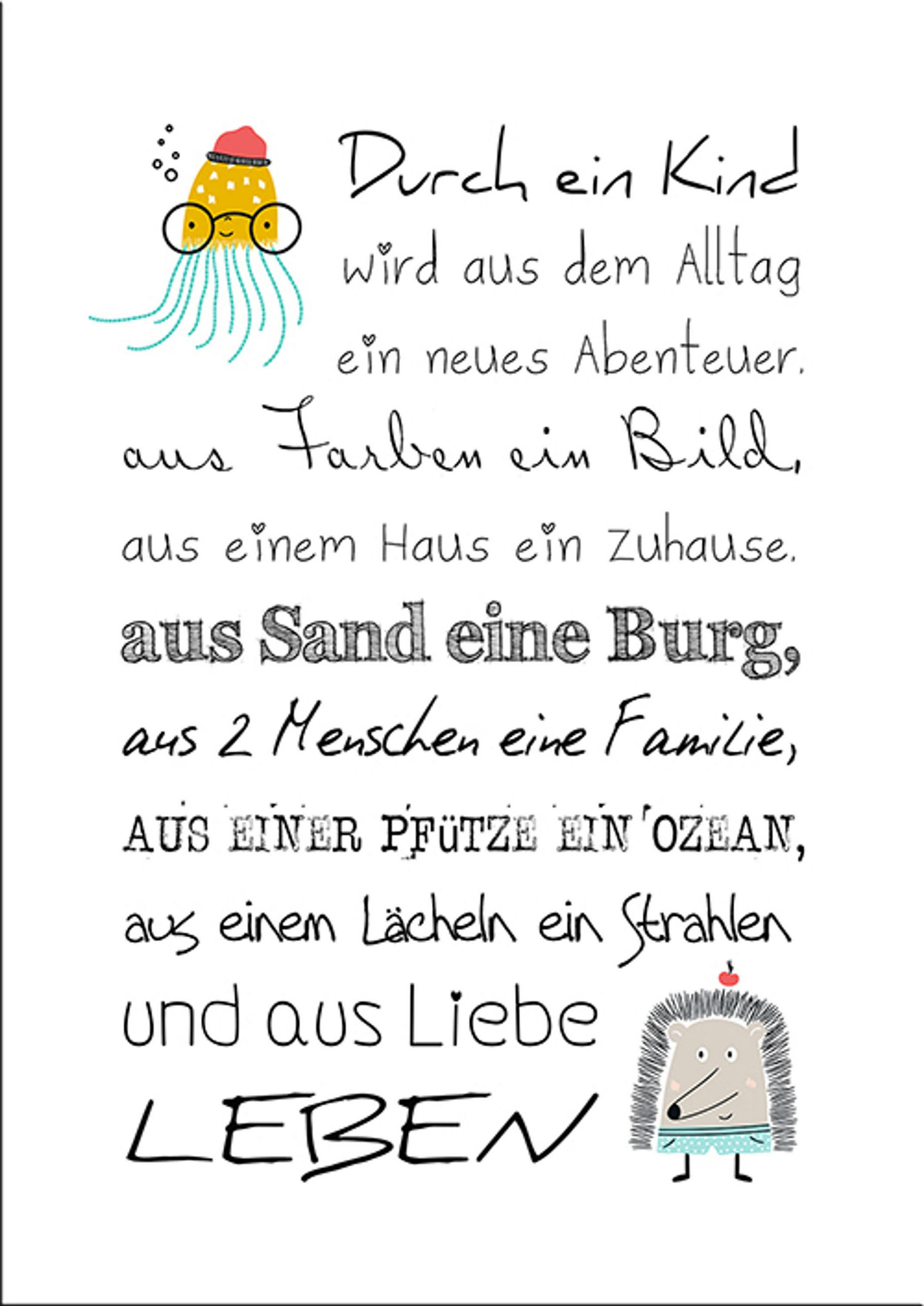 BILD 29x41 cm Kinderzimmer Spruch Familie - Weiß, Holzwerkstoff (29/41/2cm) - artissimo