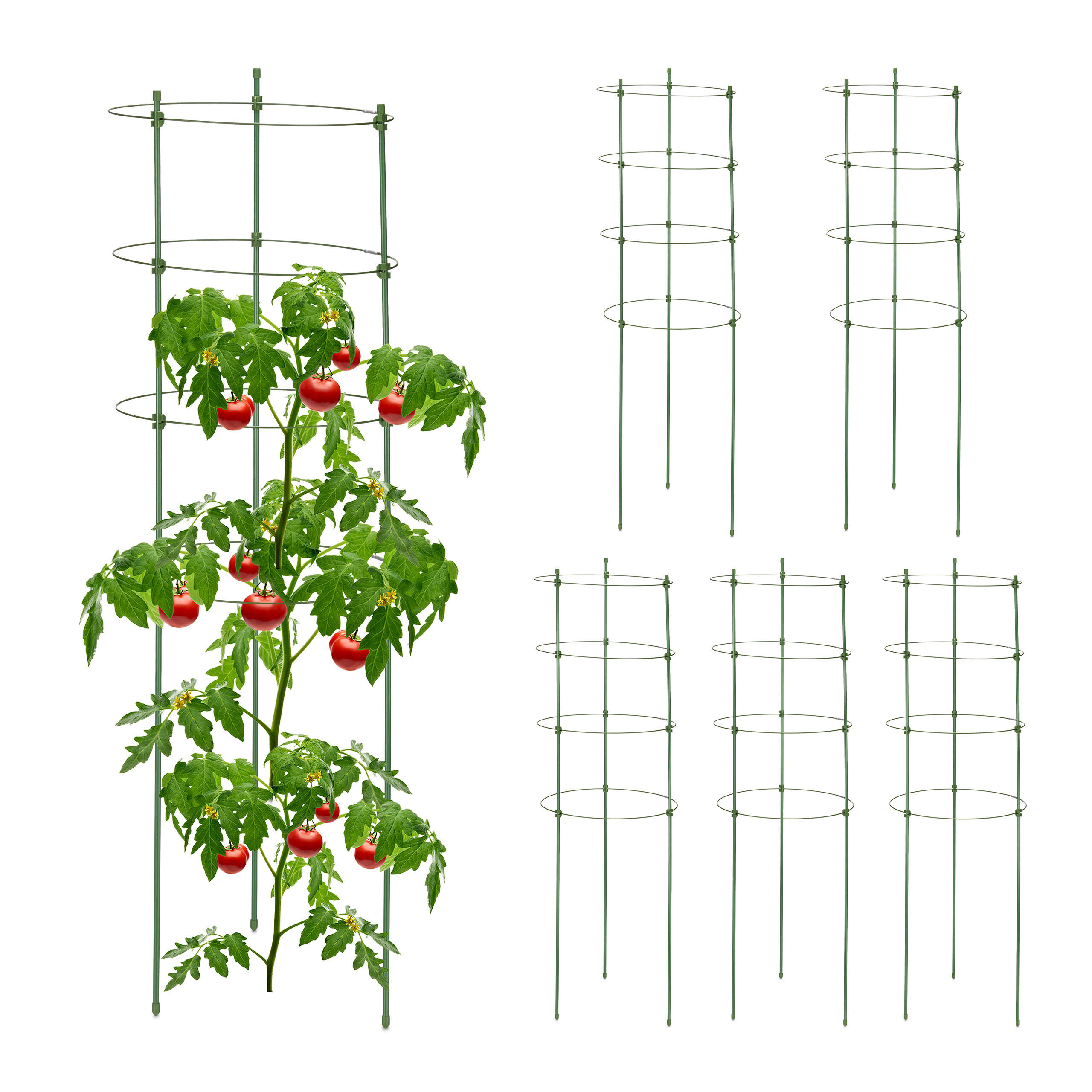 Relaxdays OPORA Zelená ocel plast 6dílná-sada 90 cm