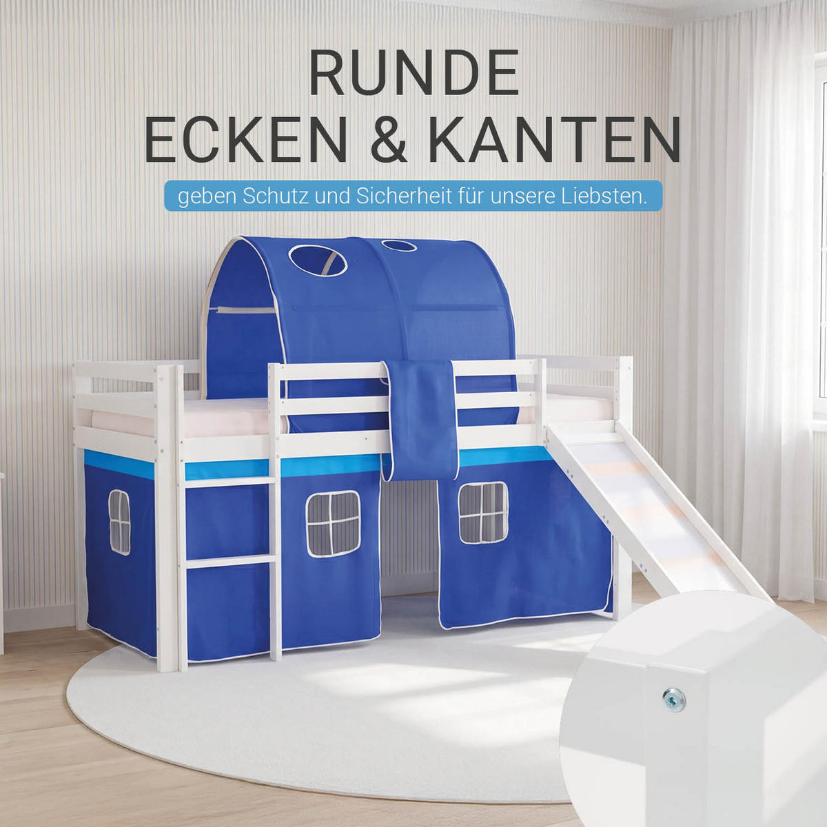 HOCHBETT Tunnel 90/200 cm Blau - Blau/Weiß, Holz (90/200cm) - Homestyle4u