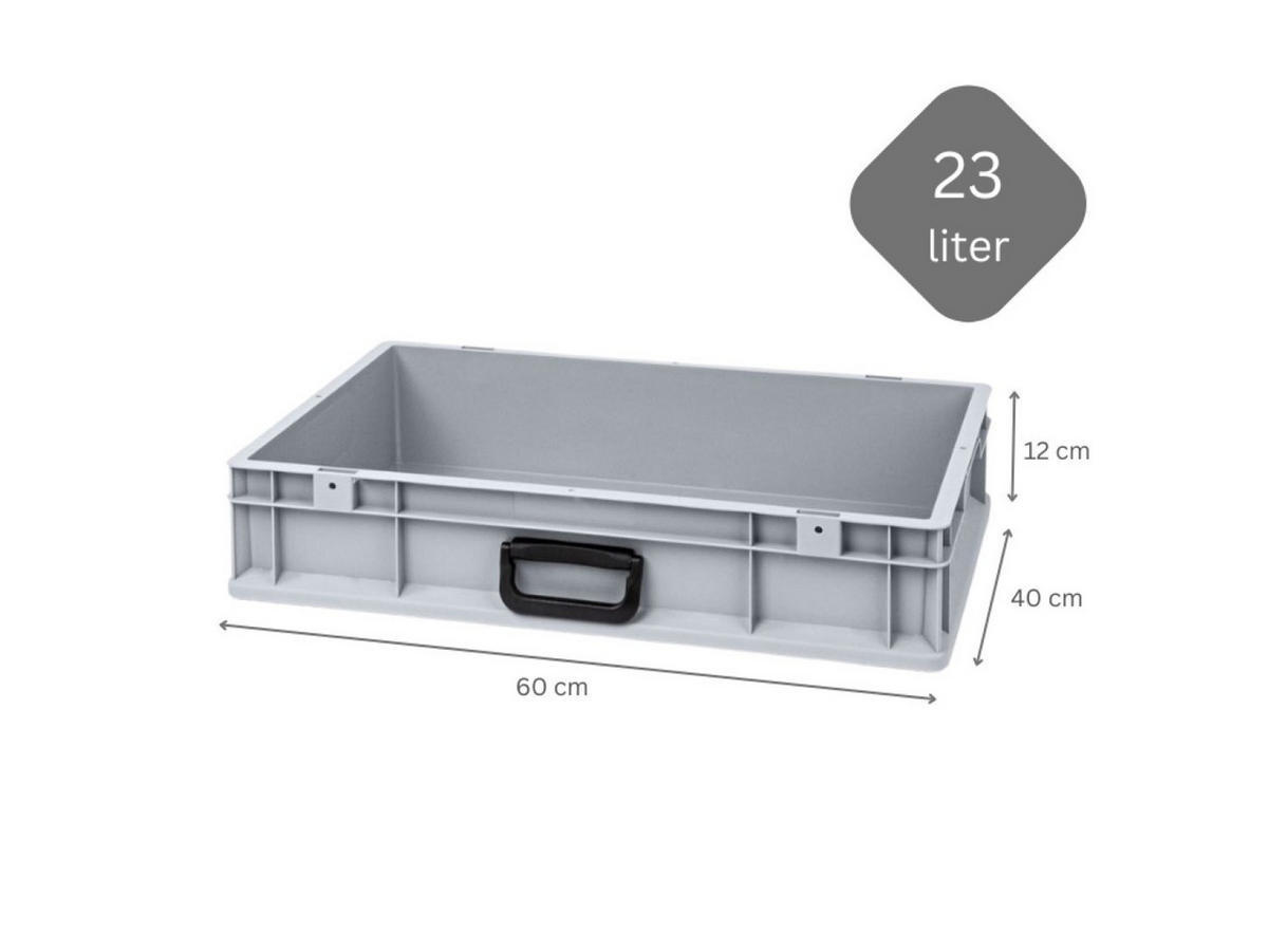 EUROBOX 8x Nextgen Portable Uno 12x40x60cm 23 Liter - Grau, Kunststoff (30/17/40cm) - PROREGAL