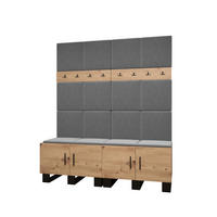 GARDEROBEN-SET 196/168/45,6 - Schwarz/Eiche Artisan, Holz/Kunststoff (168/196/45.6cm) - Abiks Möbel