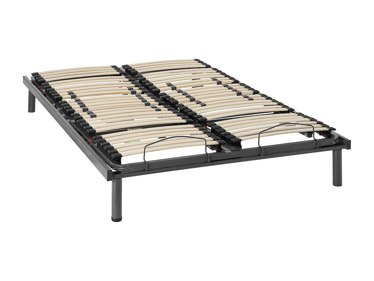 BETTGESTELL mit verstellbarem Lattenrost - 2 Personen - metall - schwarz Pandino - Schwarz, Metall (140/200cm) - Vente-Unique