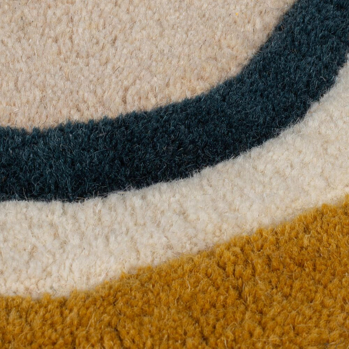 WOLLTEPPICH Wellenbordüre-Design, pastell handgetuftet WINCH, Multi 160x230 cm - Multicolor, Textil (160/230cm) - KADIMA DESIGN
