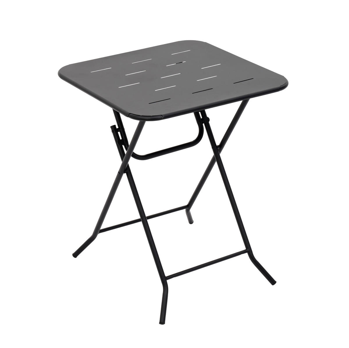 GARTENSET 60/73/60 cm Schwarz aus Stahl mit Klappfunktion 3er Set - Schwarz, Metall - OKMYHOME