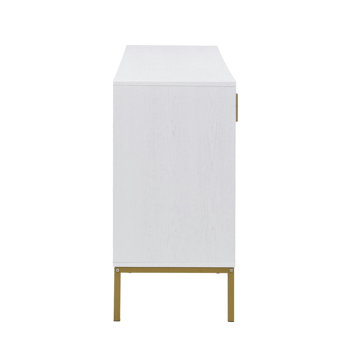 SIDEBOARD aus MDF in Weiß/Holzoptik mit 4 Türen und höhenverstellbaren Böden, 160/40/80,5 cm, Weiß/Holzoptik - Weiß, Holzwerkstoff (40/80.5/160cm) - Redom