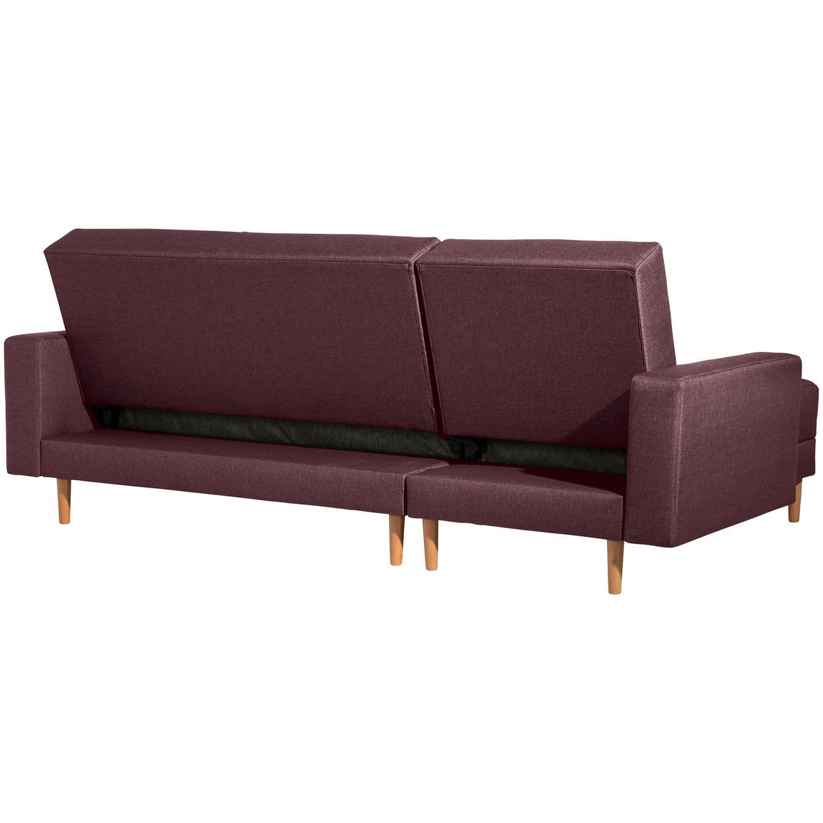 FUNKTIONSSOFA mit Hocker Kattie Flachgewebe burgund - Bordeaux, Kunststoff (144/230cm) - 58aufmkessel