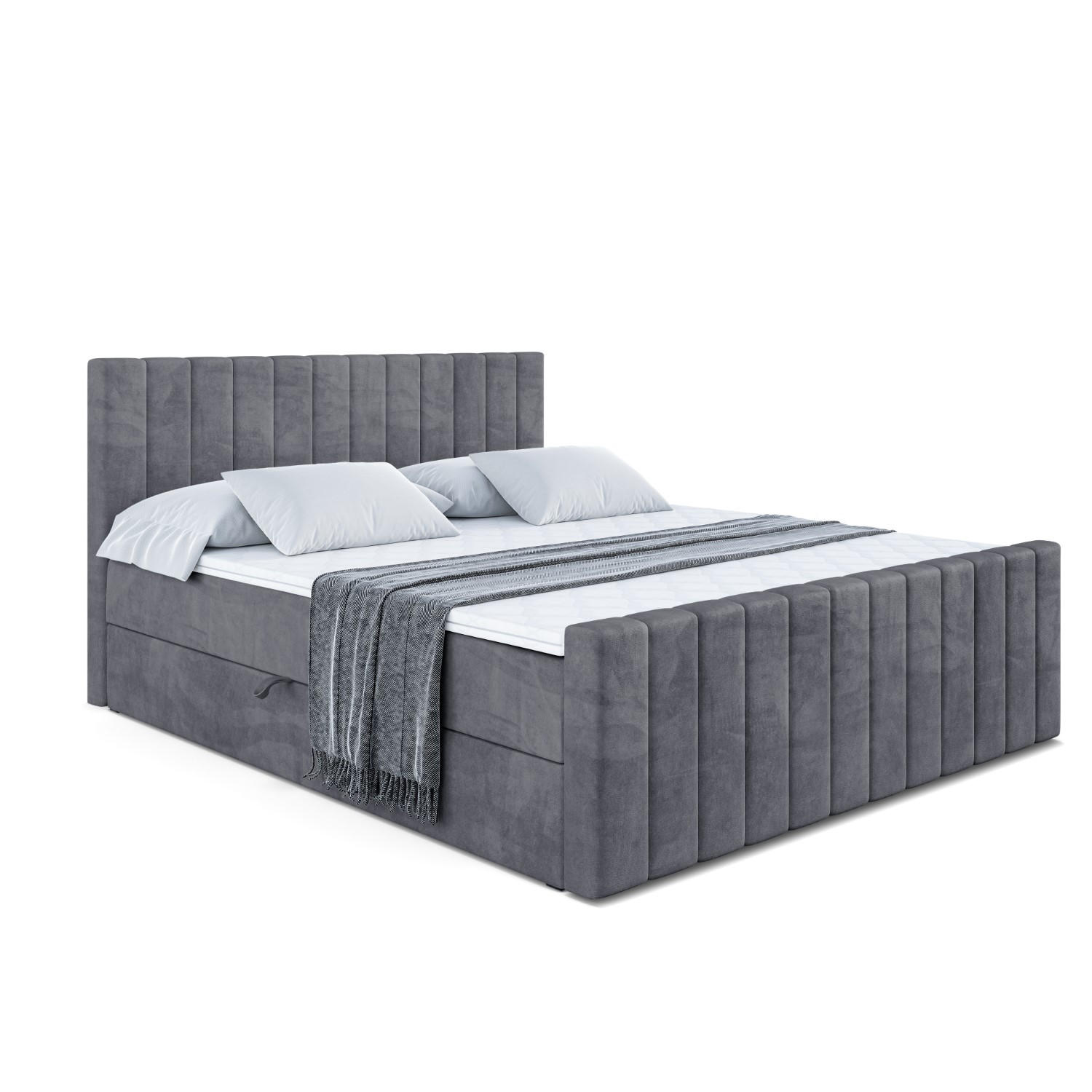 ALTDECOR AMERICKÁ postel EDITA-Z – 140 × 200 cm – H4 – tmavě šedá