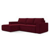 ECKSOFA mit Schlaffunktion Samt Stoff Rot - Bordeaux/Rot, Kunststoff/Textil (185/290cm) - Makamii