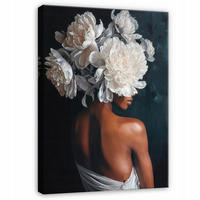 WANDBILDER Frau Blumen Weiß 60x40 - Multicolor, Holzwerkstoff (40/60cm) - Wallarena