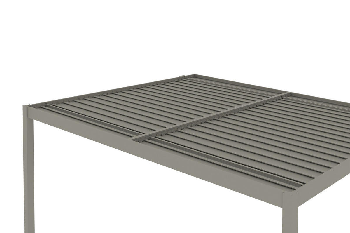 PERGOLA bioklimatisch Anlehn Piana taupe 4x3m Aluminium - Taupe, Metall (394/218/300cm) - Cazeboo