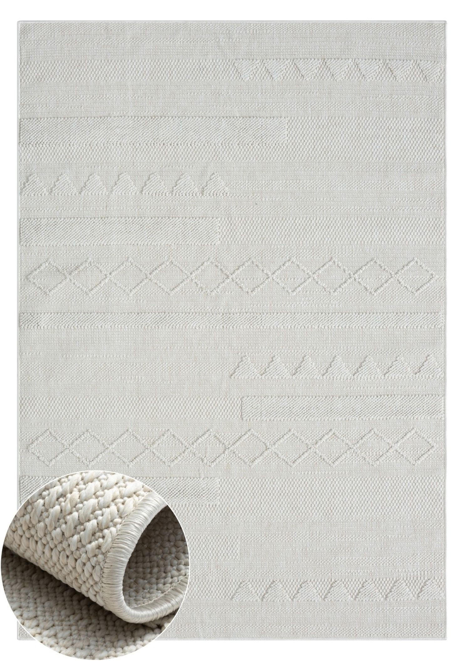 OUTDOORTEPPICH Tony Creme,Ecru,Weiß 100/160 cm - Creme, Textil (100/160cm) - My-Rug