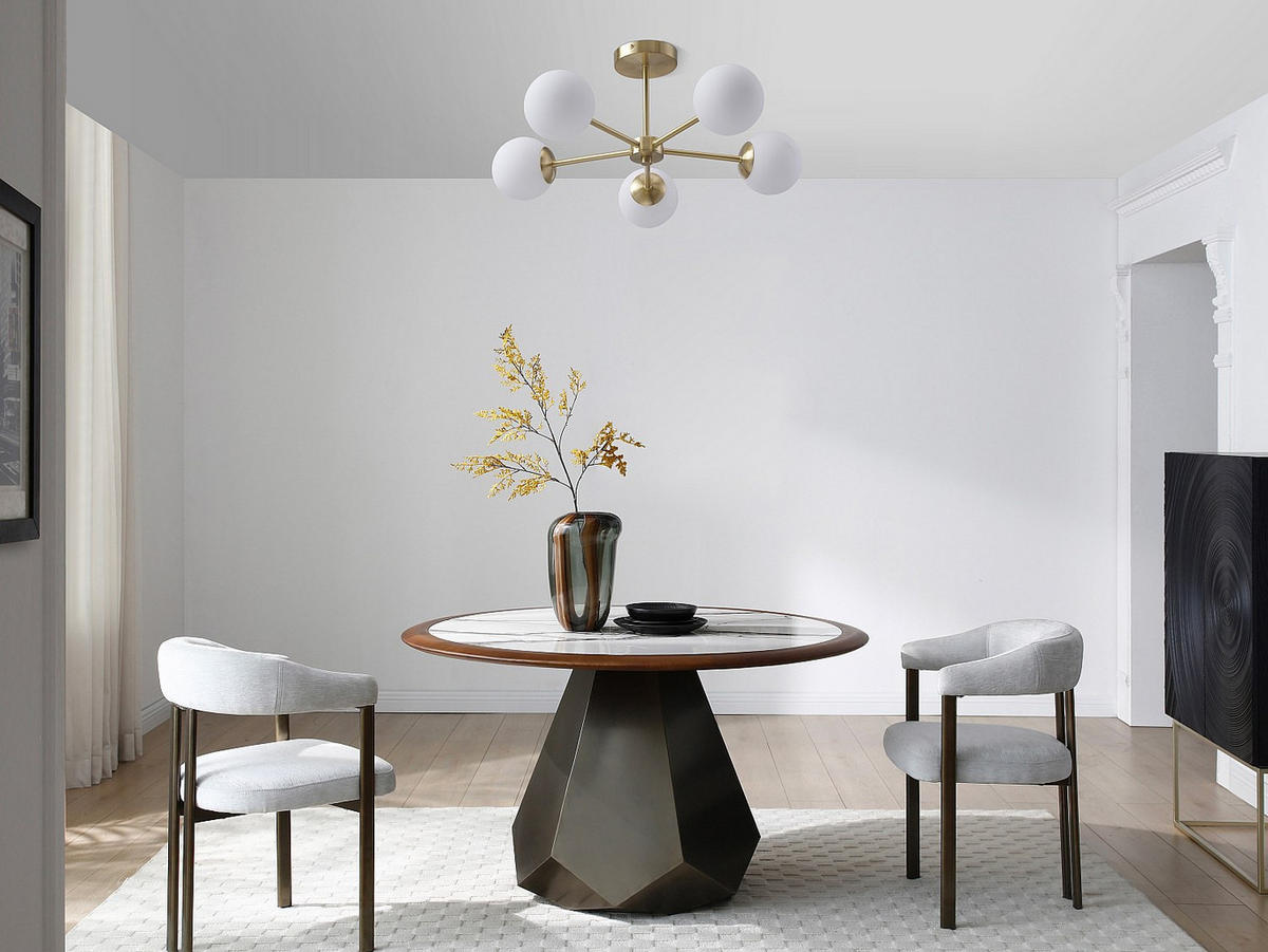 DECKENLEUCHTE - 58.5 cm x 58.5 cm - Metall - Goldfarben - SOFIA - Goldfarben, Metall (58.5/58.5/21cm) - Vente-Unique