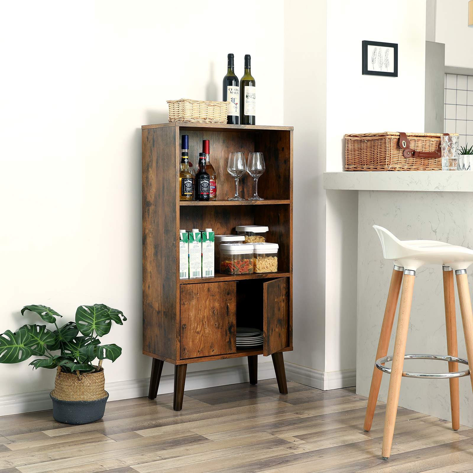 BÜCHERSCHRANK BÜROSCHRANK - Schwarz, Holzwerkstoff (30/120/60cm) - Hansiro