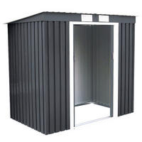 GERÄTEHAUS Metall Dunkelgrau - Grau, Metall (130/173/213cm) - COSTWAY
