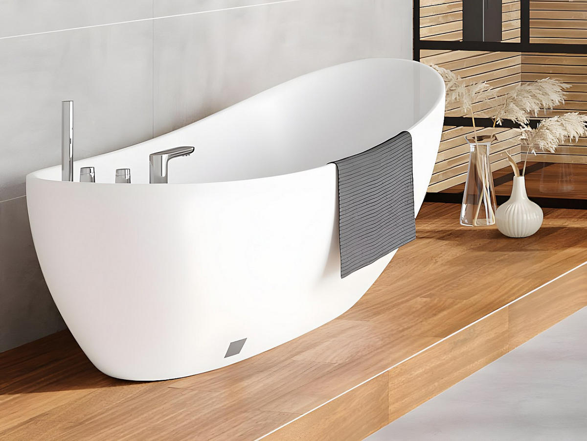 FREISTEHENDE Badewanne - 1 Person - Acryl - Weiß - - Weiß, Kunststoff (150/70/75cm) - Vente-Unique