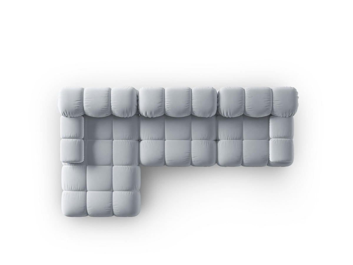 MODULARES-ECKSOFA links Bellis aus Samt hellblau 4 Sitzplätze - Hellblau, Textil (122/285cm) - Micadoni
