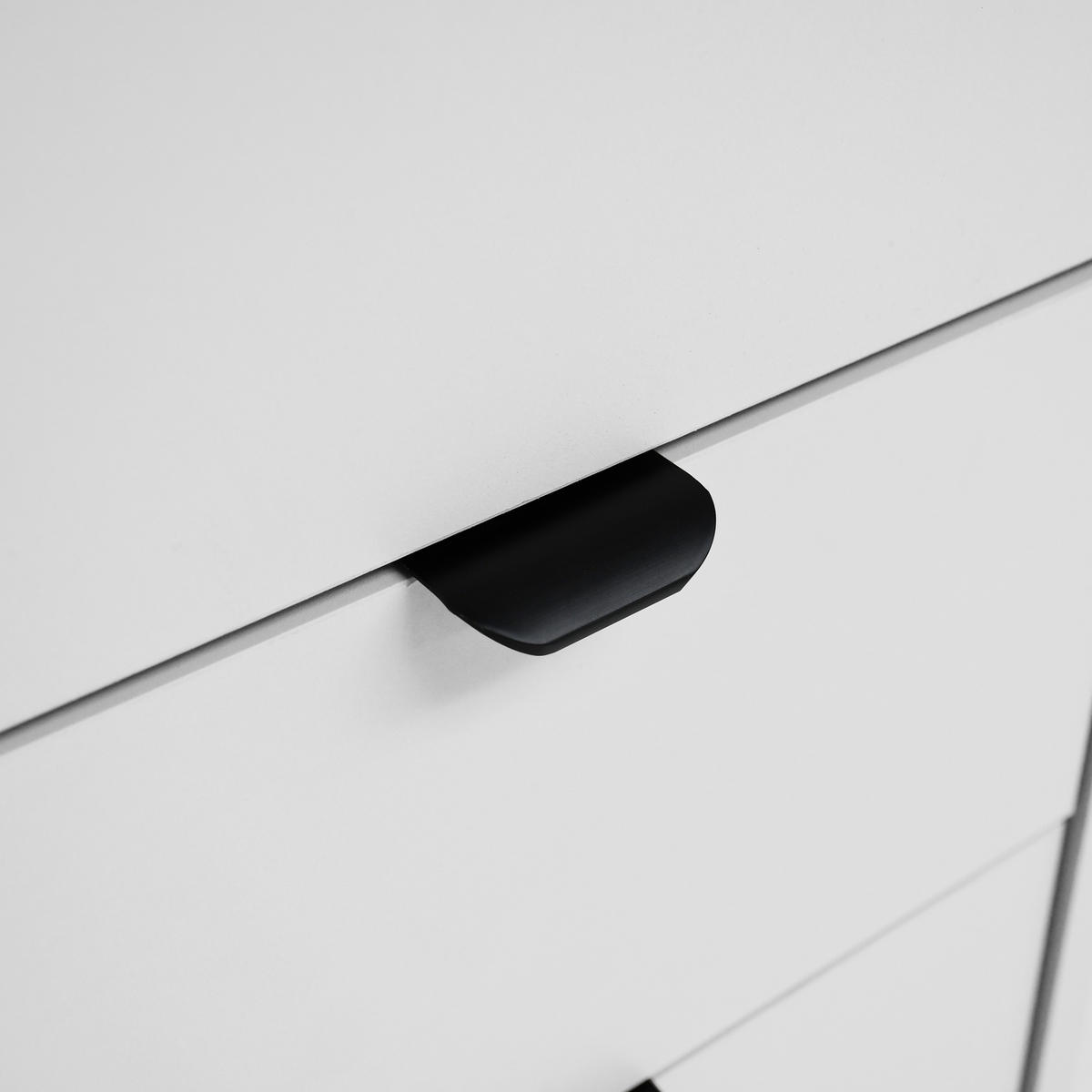 SCHMINKTISCH Malta mit 5 Schubladen, mit Spiegel, mit Griffen, Weiß - Schwarz/Weiß, Holzwerkstoff/Metall (120/145.5/57cm) - Beautysofa