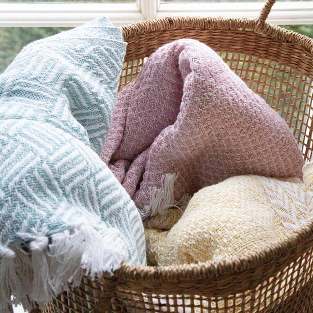 DECKE Agatha 130x180 cm, 100% Baumwolle, Gelb - Gelb, Textil (130/180cm) - Au Maison