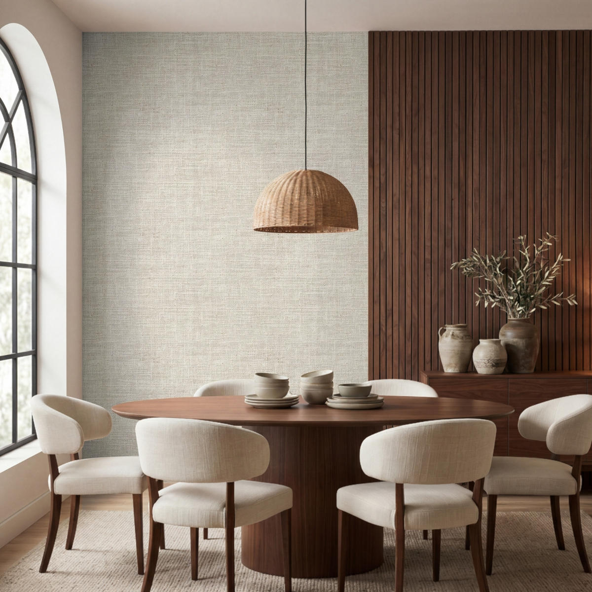 TAPETE - Leinen - Textur - Beige - 180x260 cm - Creme, Papier (180/260cm) - OnlyWow