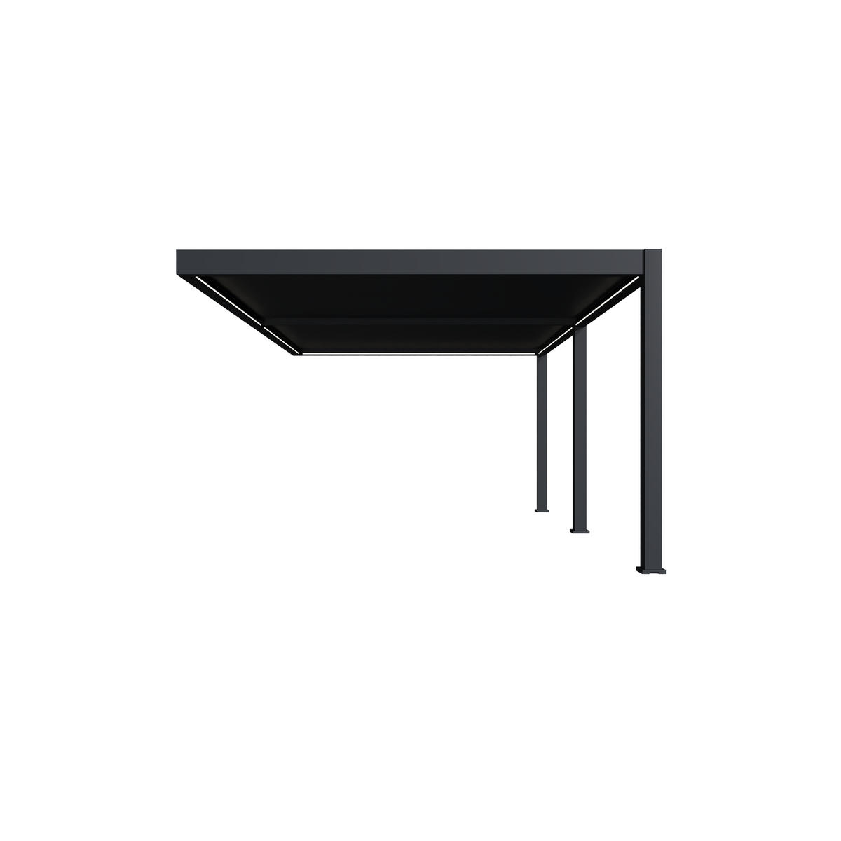 WANDPERGOLA Deluxe Plus Elektrisch Terrassenüberdachung Alu LED 4 x 6 m - Anthrazit, Metall (400/255/600cm) - WEIDE