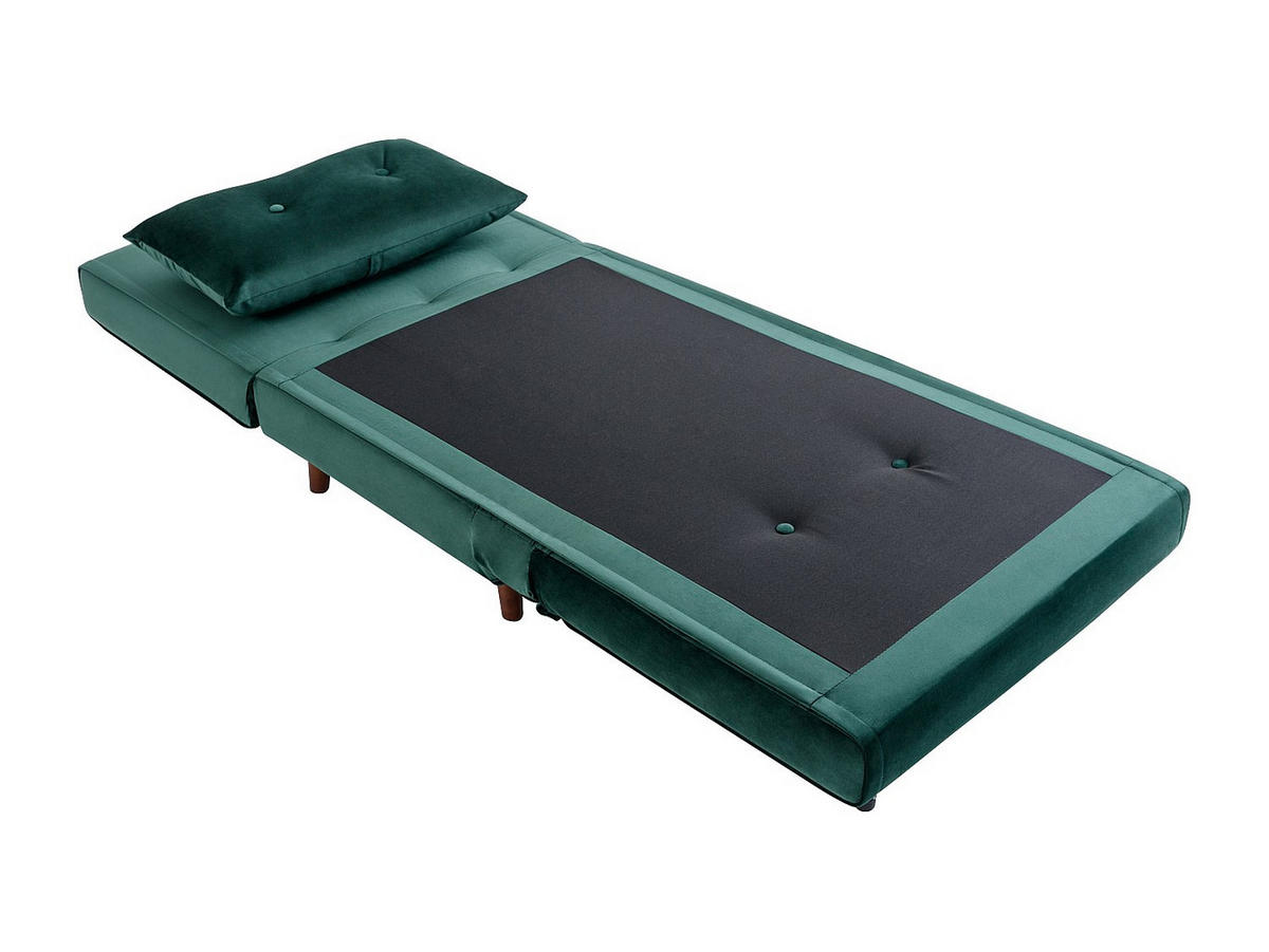 SESSEL mit Schlaffunktion - Samt - Tannengrün - URIBIA - Grün, Textil (77.5/81/91cm) - Vente-Unique