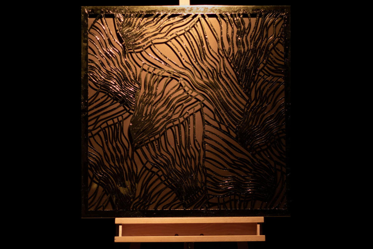METALLBILD Gold 80/80 cm - Goldfarben, Metall (3/80cm) - KUNSTLOFT