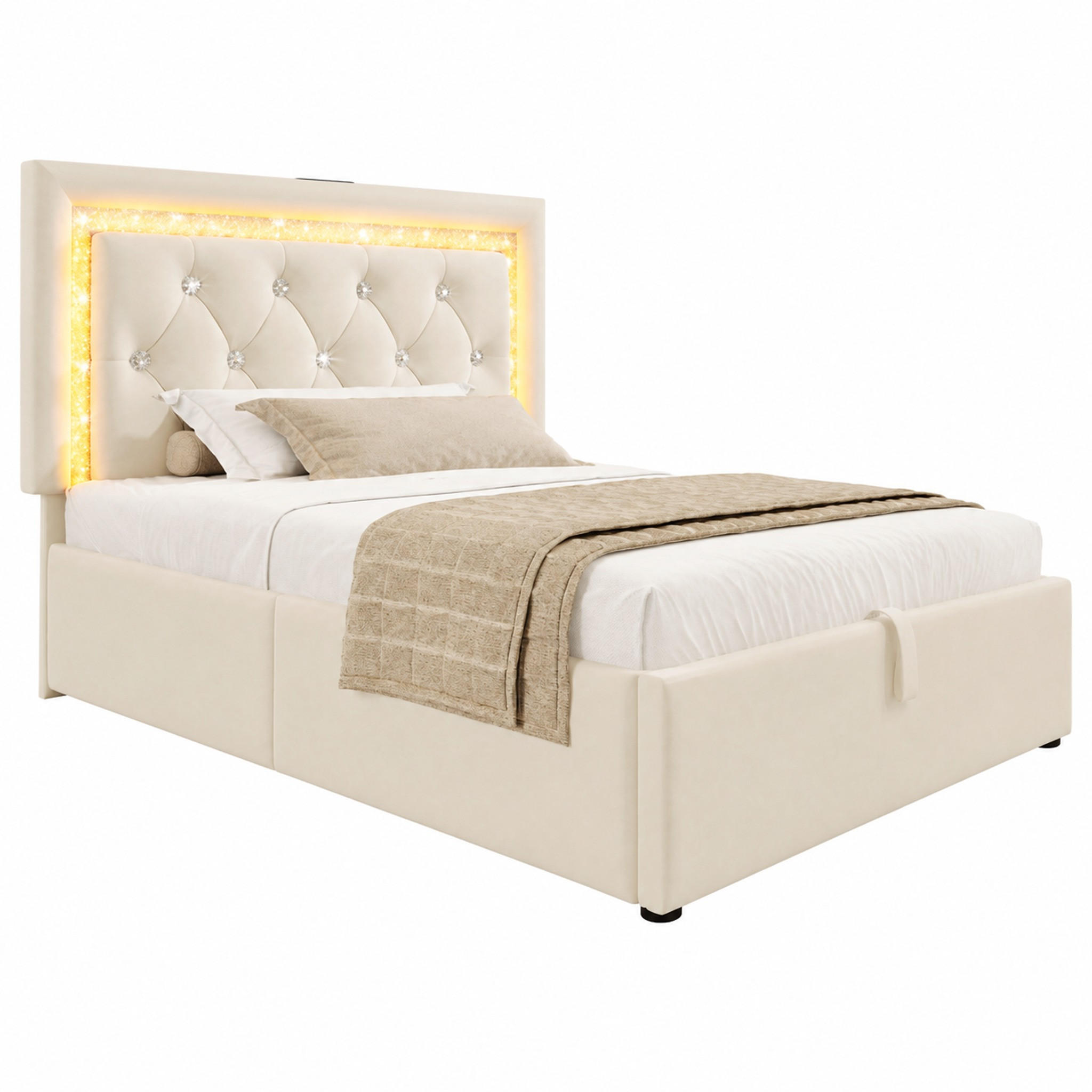 Meubliv Bett Beige 90x200 cm