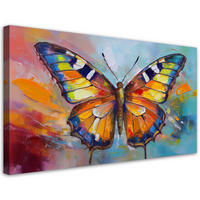 LEINWANDBILD Bunter Schmetterling 80x40cm - Multicolor, Textil (80/40cm) - Feeby