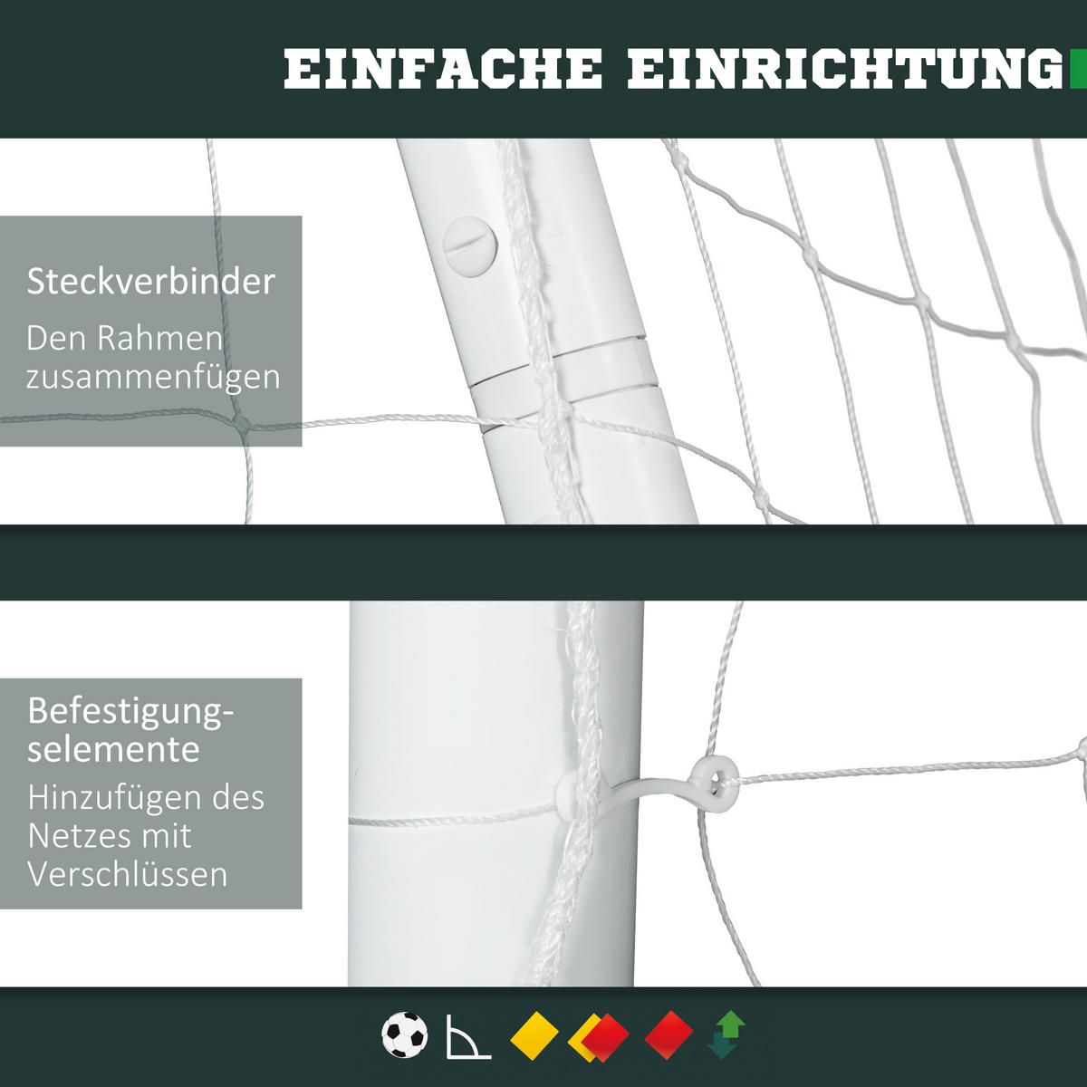 FUSSBALLTOR für Jugendliche & Erwachsene 300 x 120 x 200 cm Wetterfest - Weiß, Kunststoff (120/300cm) - SPORTNOW