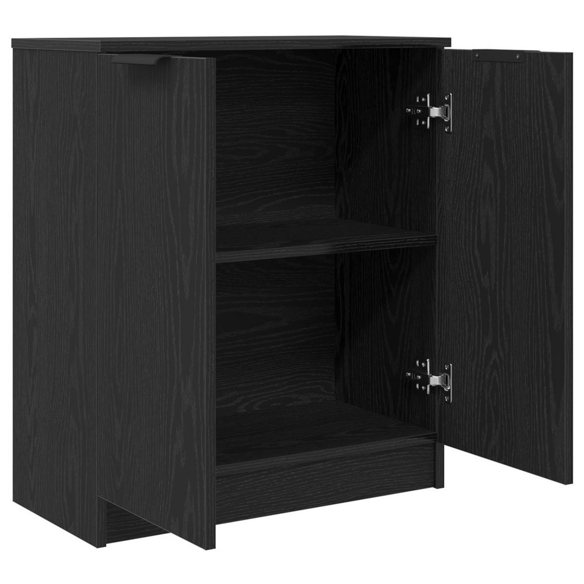 SIDEBOARD Schwarz Eichen-Optik 60/30/70 Cm Holzwerkstoff - Schwarz, Holzwerkstoff (30/70/60cm) - vidaXL
