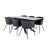 TISCHGRUPPE Schwarz - Schwarz, Holzwerkstoff (90/76/190cm) - ebuy24