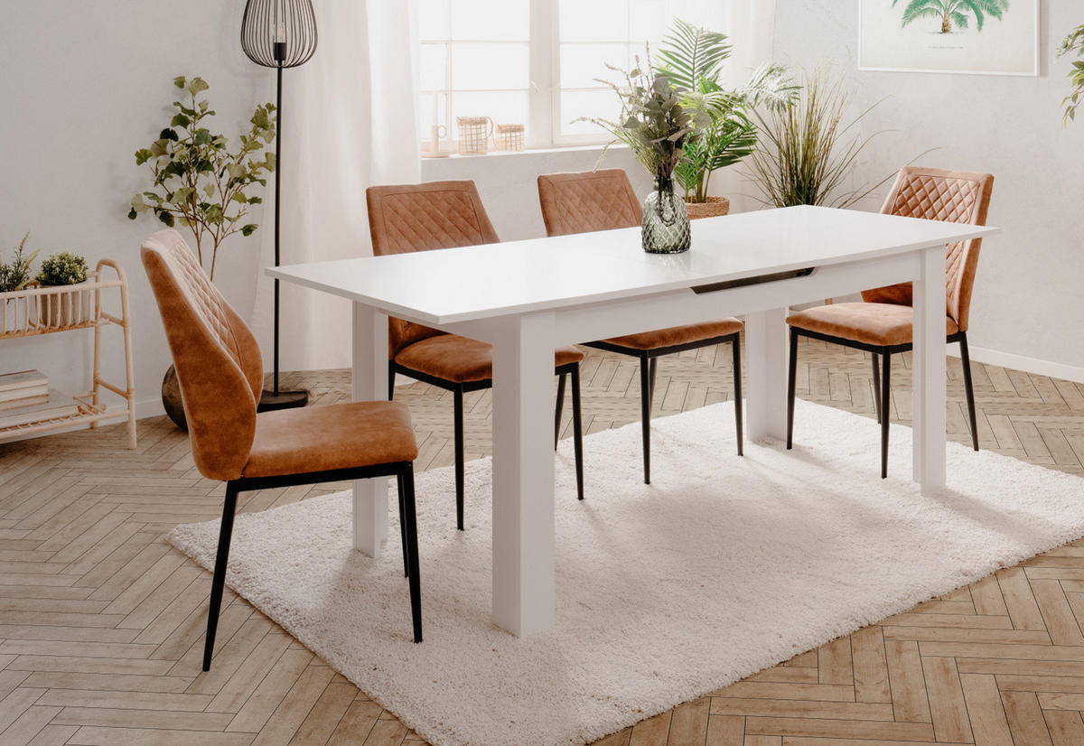 ESSTISCH weiß 160 - 200 cm, Küchentisch ausziehbar - Weiß, Holzwerkstoff (160/80/75cm) - Furn.Design