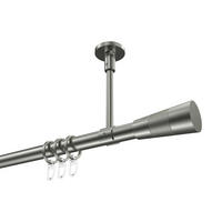 GARDINENSTANGEN-SET Sonette Tanara 400 cm (geteilt in 2 x 200 cm), 1-läufig, 20 mm Ø Edelstahl-Optik - Edelstahlfarben/Silberfarben, Metall (400cm) - INTERDECO