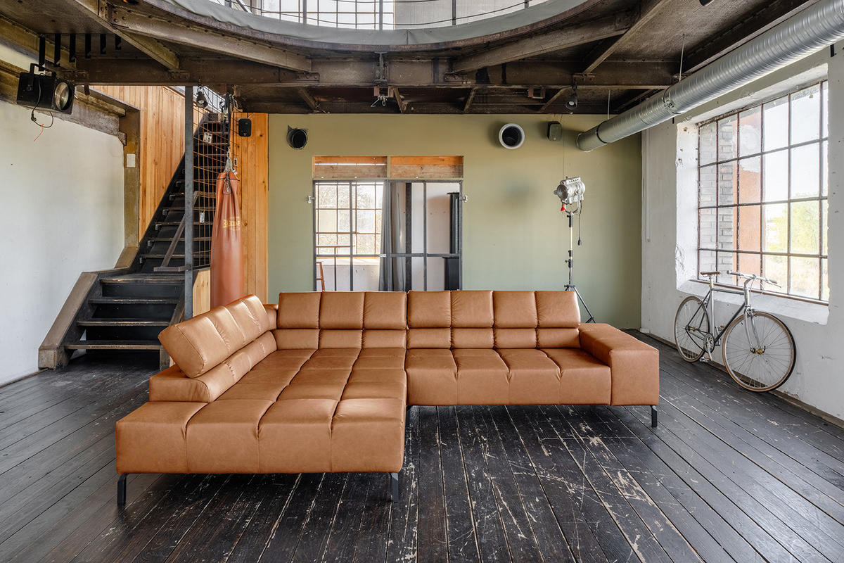 ECKSOFA NELSON Braun Leder Relaxfunktion - Cognac/Dunkelbraun, Leder/Metall (321/216cm) - KAWOLA