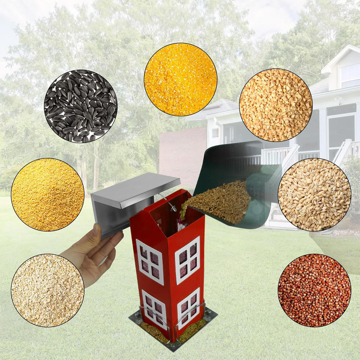 VOGELHAUS - Rot, Metall (12/26/12cm) - Relaxdays