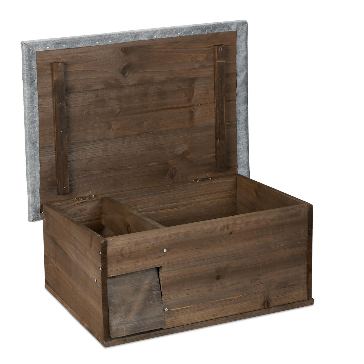 IGELHAUS - Dunkelbraun, Holz/Textil (46/21/34cm) - Relaxdays