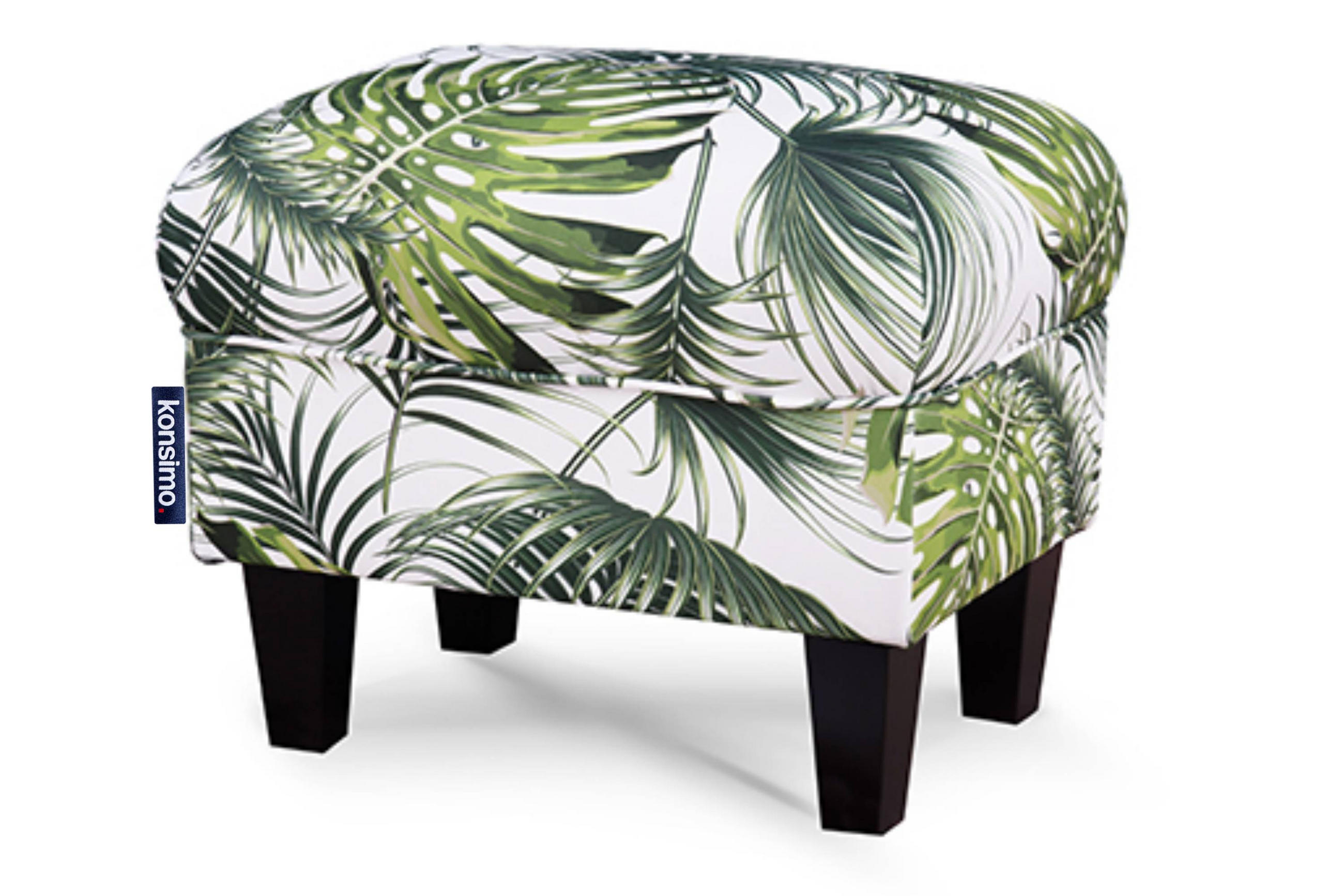 SITZHOCKER MILES Pouffe zeitloses Design und pflegeleichter Stoff, Bunt - Multicolor, Holzwerkstoff/Buchenholz (55/42/40cm) - KONSIMO®