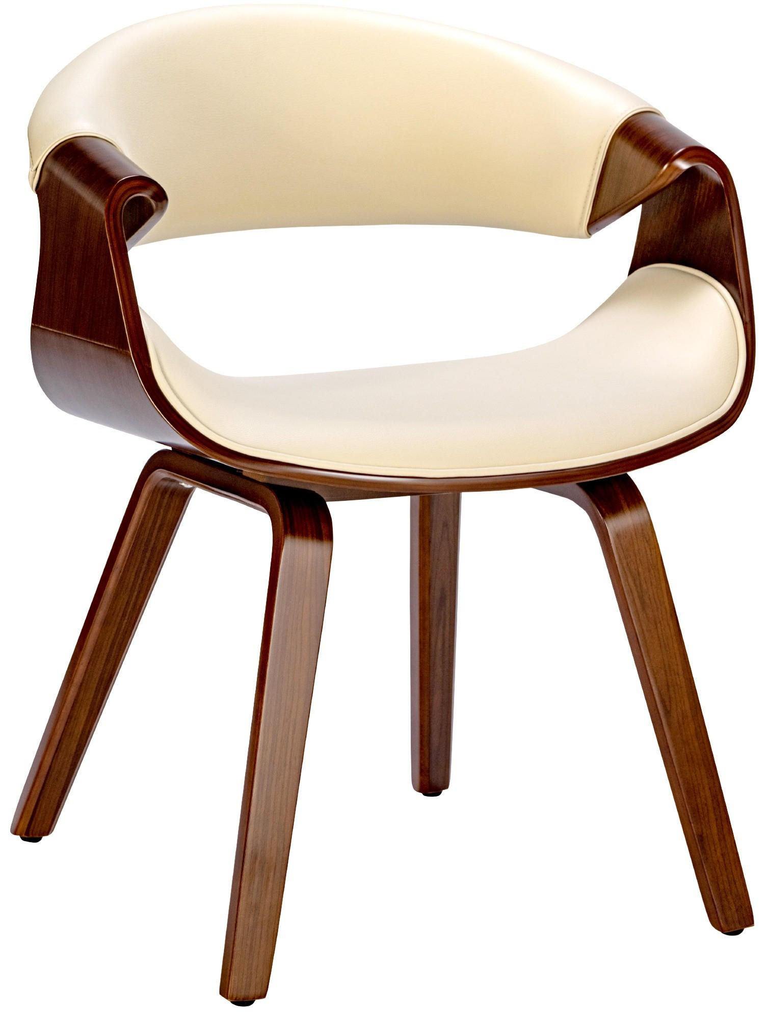 ESSZIMMERSTUHL Foley 76x62x52 cm walnuss/creme - Nussbaumfarben, Holz (62/76/52cm) - furnicato