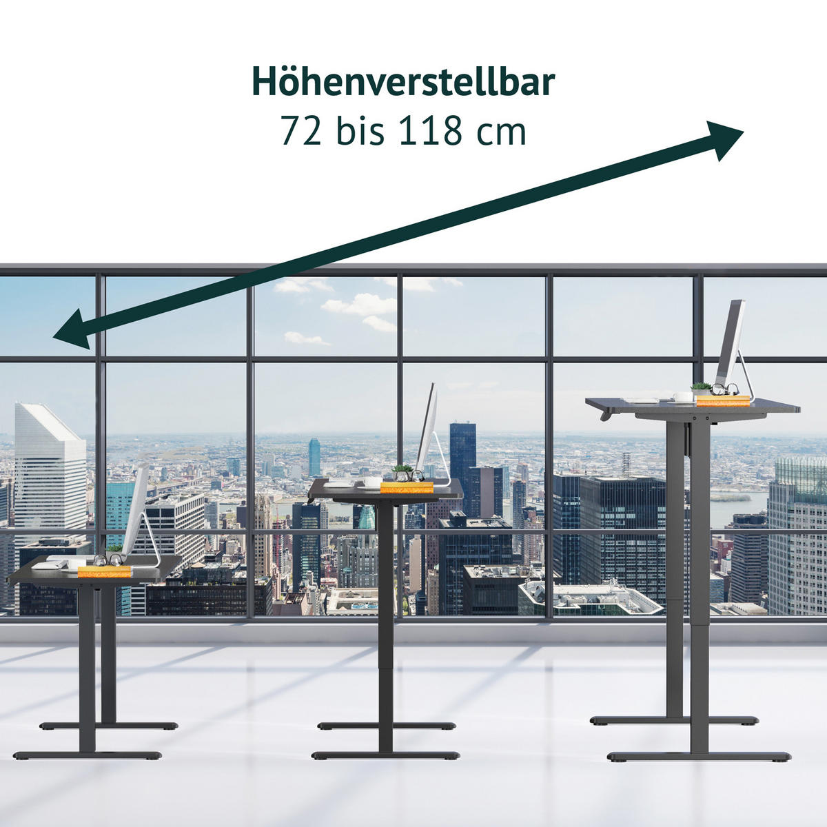 SCHREIBTISCHGESTELL Jiri Schwarz - Schwarz, Metall (58.5/135/118cm) - SVITA