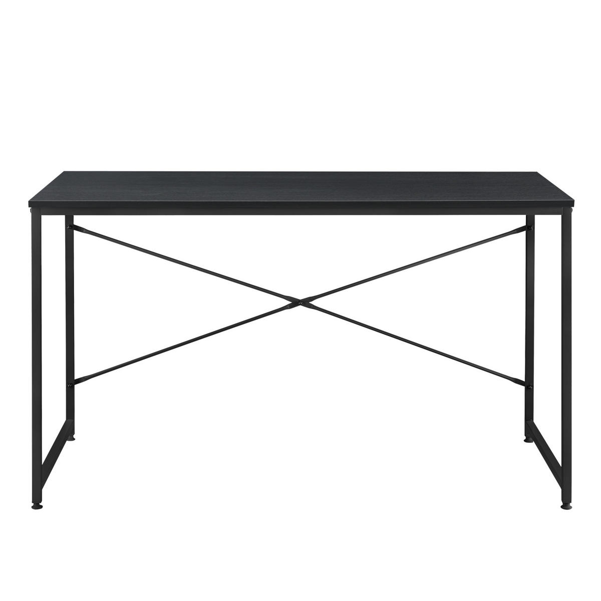 SCHREIBTISCH Røros - Schwarz, Holzwerkstoff/Metall (60/120/72cm) - [en.casa]