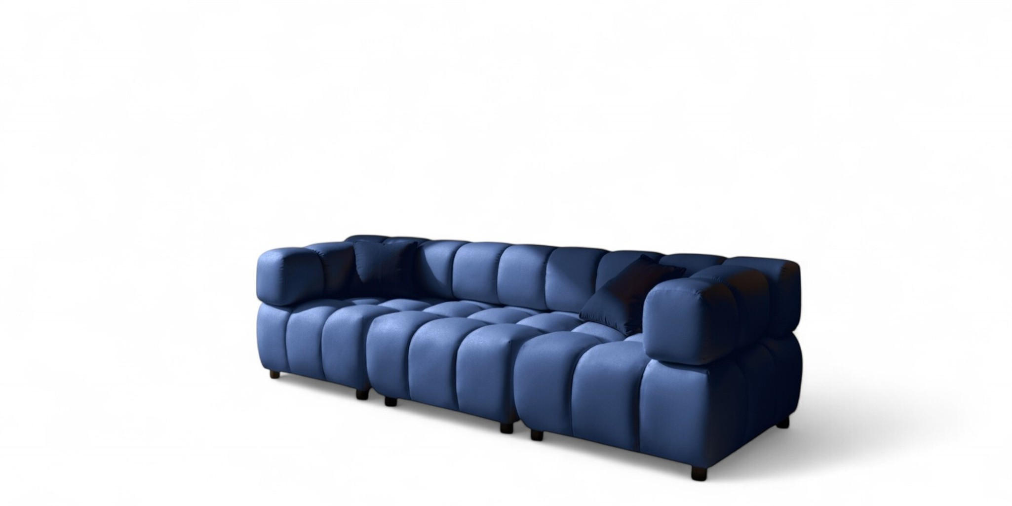 SOFA 3-sitzer Flow - Blau, Holzwerkstoff/Textil (288/71/96cm) - Fun Möbel