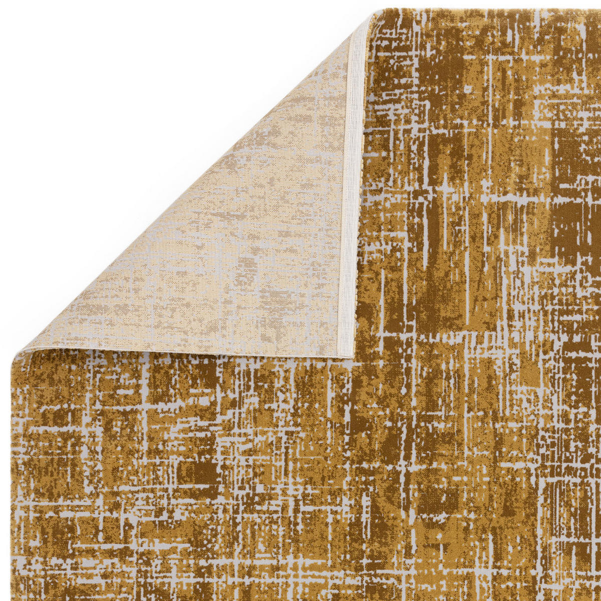 TEPPICH Polypropylen velours abstrakt TIBER-Rom, Senfgelb 160x230 cm - Currygelb, Textil (160/230cm) - KADIMA DESIGN