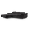 ECKSOFA L Form Arborio Dunkelgrau 280/203/90 cm Links mit Schlaffunktion - Schwarz, Textil/Metall (203/280cm) - AX Living