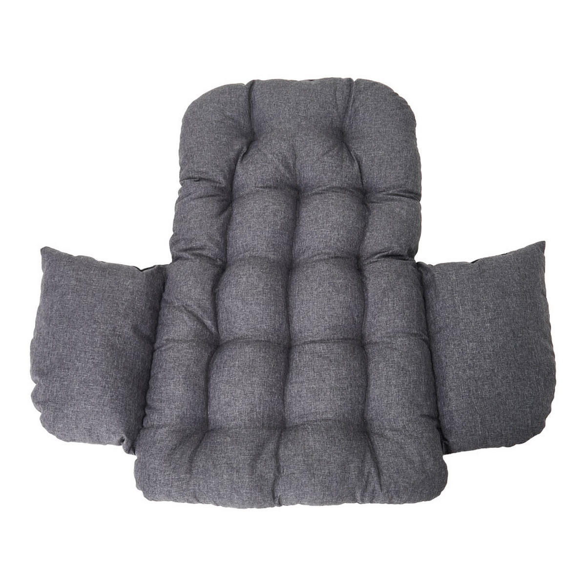 HÄNGESESSEL mit Kissen & Kopfstütze Eiförmig aus PE-Rattan, Eisen, Nylonseil in Schwarz Robuste Wetterbeständig Einfache Montage 93 x 88 x 192 cm - Schwarz, Metall (93/192/88cm) - Livingandhome